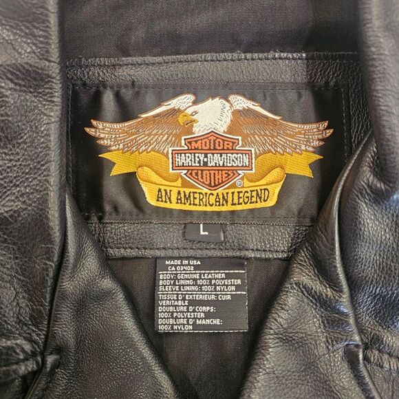 Harley-Davidson Black Leather Jacket with Silver Details - Picture 5 of 9